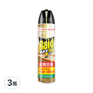 Raid 雷達 快速蟑螂螞蟻藥 尤加利, 500ml, 3罐