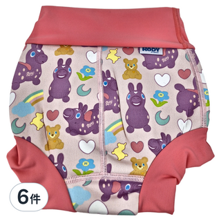 Splash About Happy Nappy 3D加強版 游泳尿布褲 Rody跳跳馬 粉紅樂園, XXL, 6件