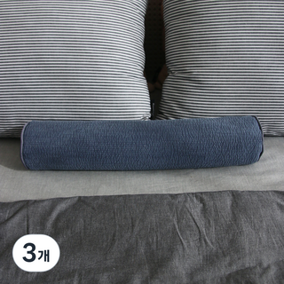 뽐에떼 충무 누비 원통 메밀 경추 베개, 네이비, 3개