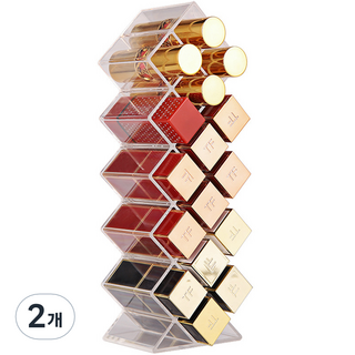 구디푸디 아크릴 립스틱 정리함 16구, 투명, 2개