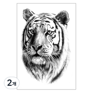 gelluna 猛獸 獅子 老虎 紋身貼紙, T94, 2個