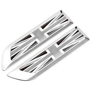 bebehome 多國旗幟車側金屬徽飾貼, 1套, 銀色英國黑色