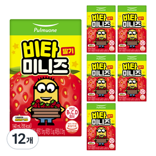 Pulmuone 圃美多 孩童維他命飲 草莓口味, 140ml, 12入