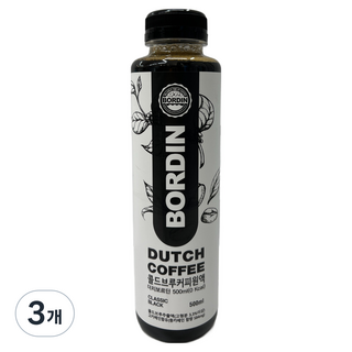 BORDIN 冷萃冰滴咖啡原液 經典黑咖啡, 3個, 1入, 500ml