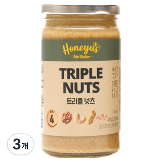 Honeyus 三重堅果醬, 3個, 400g