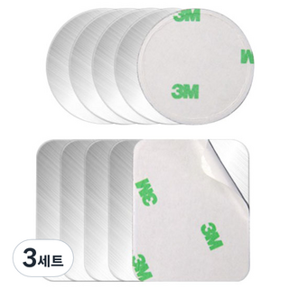 FLaiTO 車用手機磁吸支架鐵片 圓形 40mm x 5片 + 方形 40 x 50 mm x 5片 套組, 3套