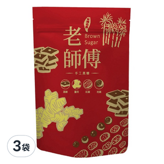老師傅 黑糖薑母茶磚, 500g, 3袋, 11個