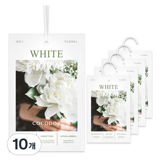 코코도르 퍼퓸 샤쉐 옷장 방향제 본품 L, 20g, 10개, 화이트플로랄