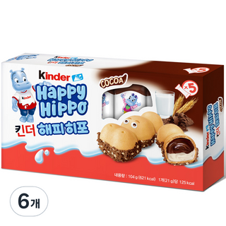 kinder 健達 快樂河馬巧克力, 104g, 6盒