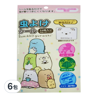 Sumikkogurashi 角落生物 精油驅蟲貼片, 24入, 6包