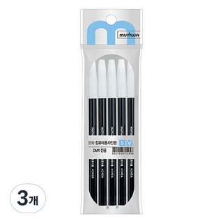 문화연필 컴퓨터용 사인펜 5p, 검정, 3개