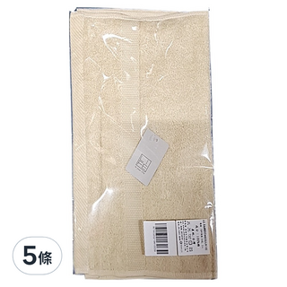 LIFE 來福牌 甜蜜素色毛巾 114g 棉紗 HS0525 76 x 33cm 台灣製造 吸水速乾 親膚舒適, 卡其色, 5條