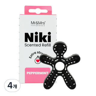 Mr&Mrs FRAGRANCE Niki 汽車芳香劑補充包, 薄荷, 4個