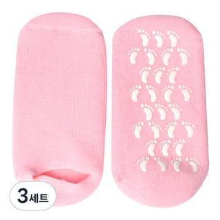 풋인솔 발각질 관리 보습양말 핑크, 3세트