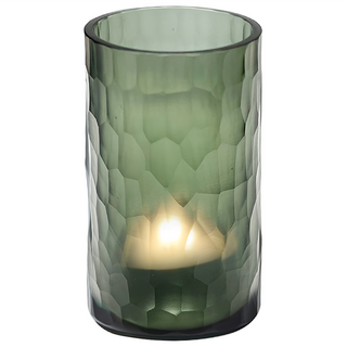 Philippi 波紋手工玻璃燭台, 草綠色