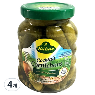 Kuhne 冠利 雞尾酒迷你酸黃瓜, 4個, 180g