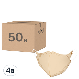 BLUE EAGLE 藍鷹牌 青少年N95立體型醫用口罩, 奶茶色, 50片, 4個