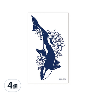 理享家 草本 半永久防水 紋身刺青貼紙 105 x 60mm, uh-025, 4張