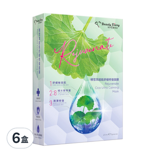 我的美麗日記 積雪草超能舒緩修復面膜 舒緩敏感肌 保濕防禦 潤澤修復, 5片, 6盒