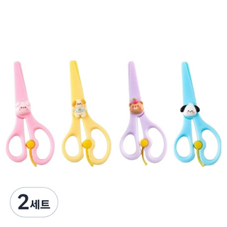 일로라 유아용 플라스틱 안전가위 4종 세트, 혼합색상, 2세트