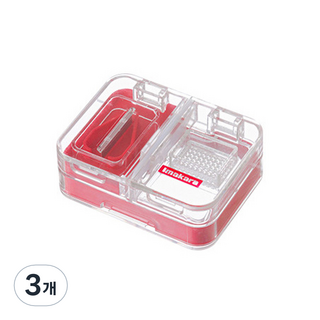 MINIPLE Valor 切藥磨藥盒 紅色, 3個