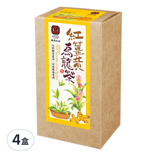 豐滿生技 紅薑黃烏龍茶 台灣製造, 3.5g, 10包, 4盒