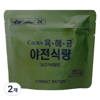 육해공 야전식량 쇠고기 비빔밥, 2개, 100g