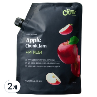 Otree 蘋果果肉果醬, 1kg, 2個