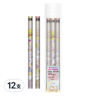 Disney 迪士尼 2B大六角鉛筆3件組, 多色, 12支