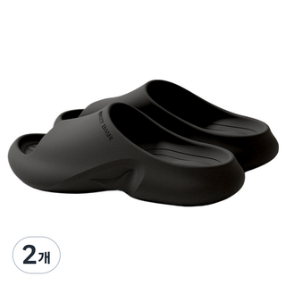 Hensen 單色足弓緩震拖鞋 4cm, 2個, 黑色