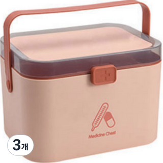 제이디올 가정용 차량비치용 메디컬박스 핑크 중형, 3개