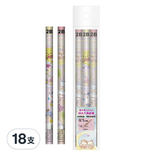 Disney 迪士尼 2B大六角鉛筆3件組, 多色, 18支