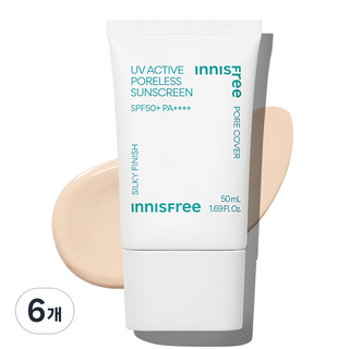 INNISFREE UV毛孔隱形防曬霜 SPF50+ PA++++, 50ml, 6條