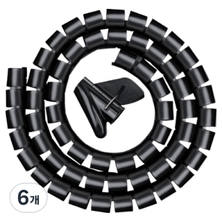 앞날창창 전선정리 커버 케이블정리 튜브 가리개, 6개, 블랙