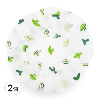 BEAUTYOUNG 妝漾 可愛浴帽, 成人版直徑約30cm, 無毒彈性佳, 多種款式可選, 仙人掌, 2個