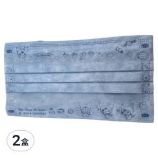 明基健康生活 幸福物語 酷洛米野餐時光平面口罩 成人用, 藍莓馬芬, 30片, 2盒