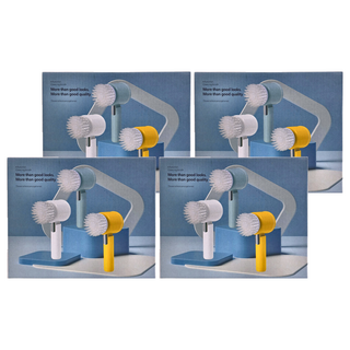 aibo USB充電式電動清潔刷 Type-C充電 低噪音, 白色, 4個