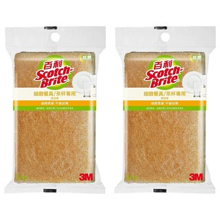 3M Scotch-Brite 百利 細緻餐具/茶杯專用菜瓜布 41YS-3M小黃, 3片, 2包