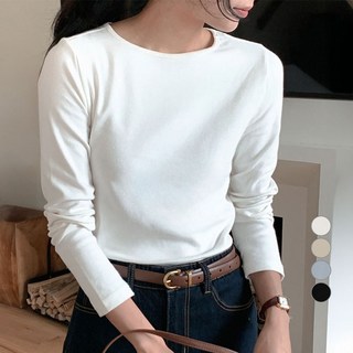 아피나르 여성용 피치기모 쫀쫀 도톰 긴팔 티셔츠