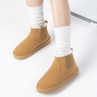 Shoenell 女款舒適切爾西刷毛靴