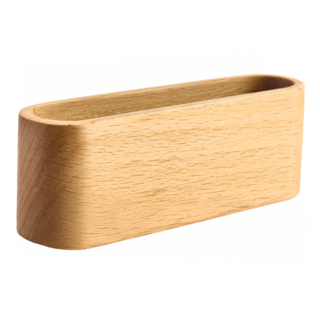 日式原木名片架 名片盒/名片座/木質名片收納/名片展示架/名片台 140 x 45 x 30mm 櫸木原色, 1個