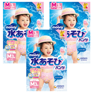 滿意寶寶日本版 玩水褲 女童用 6~12kg, M, 9片
