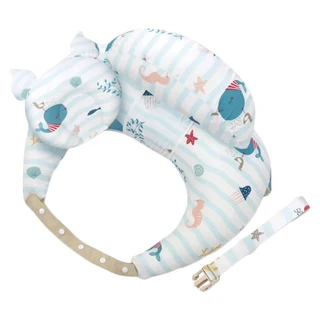 月亮枕套裝 (月亮枕+輔助肩帶+嬰兒枕+護欄) 300g 嬰兒枕/寶寶枕 親膚材質 舒適哺乳 安全防護, 海洋世界 多色, 1組