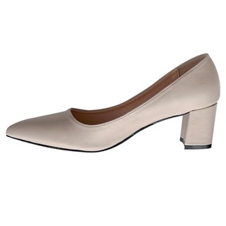 Shukarpe大尺碼腳舒適基本款高跟鞋粗跟皮鞋 6cm