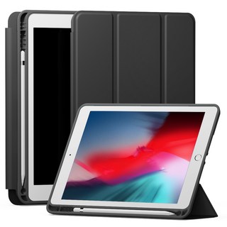 Sinjimoru 附筆槽智慧型保護套平板保護殼, 黑色, 1個