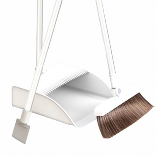 掃把畚箕套裝 隱藏式刮刀款, 白灰色, 1組