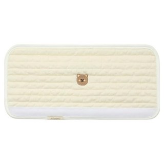 MOMS4U 100支絎縫刺繡嬰兒車安全扶手保護套, 1個, 熊 米白色