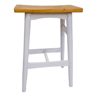 原木吧台椅 倫敦高腳椅 橡膠木, 白色, 1個