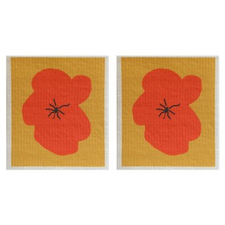 好物良品 德國環保木漿棉廚房吸水不沾油清潔洗碗抹布 桃花, 2條