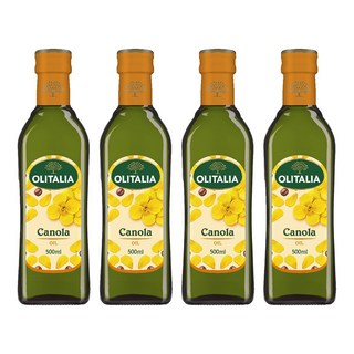 OLITALIA 奧利塔 頂級芥花油，單元不飽和脂肪含量高，適合高溫料理，750ml, 500ml, 4瓶